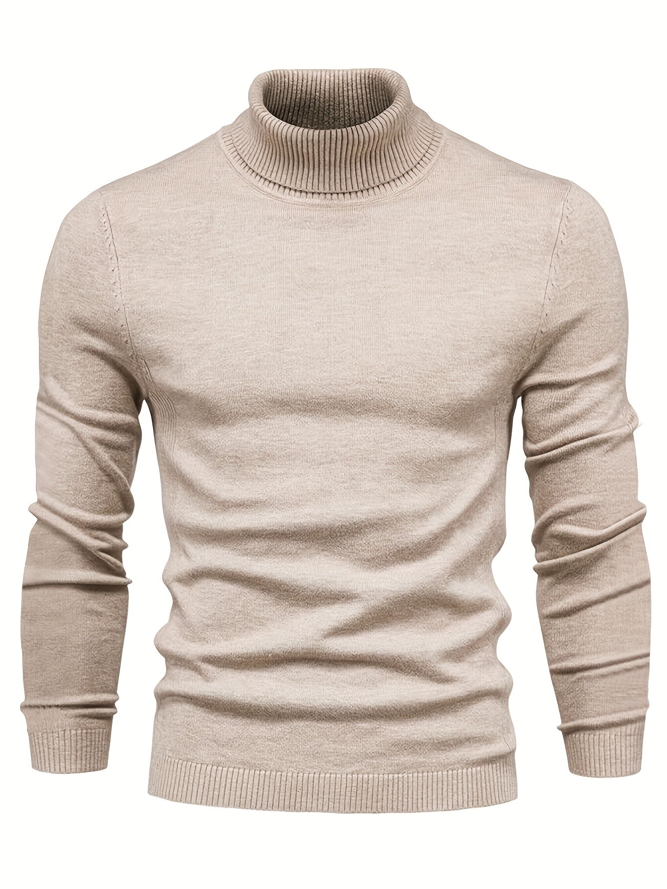 Herre-rullekravesweater | Ribkantet krave