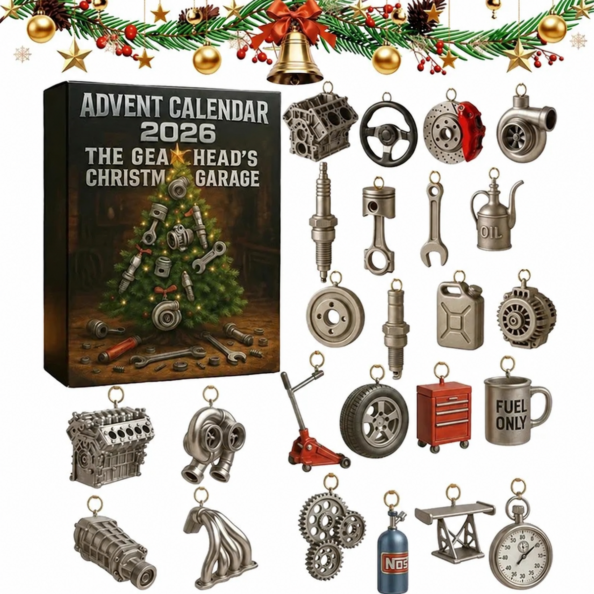 El calendario de Adviento «El garaje navideño de Gearhead 2026»: caja sorpresa de 24 días con temática de herramientas para los amantes del motor y las vacaciones de bricolaje