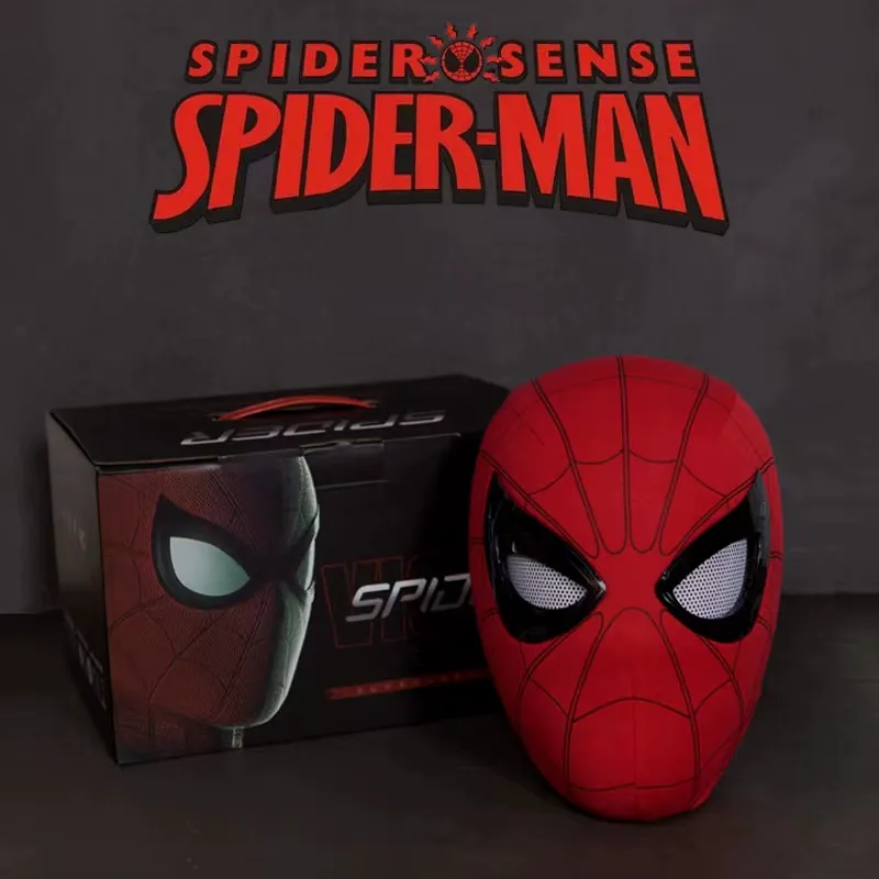 Maska Spider-Mana s pohyblivýma očima | Elektronická blikající helma superhrdiny pro cosplay a Halloween | Dobíjecí provedení