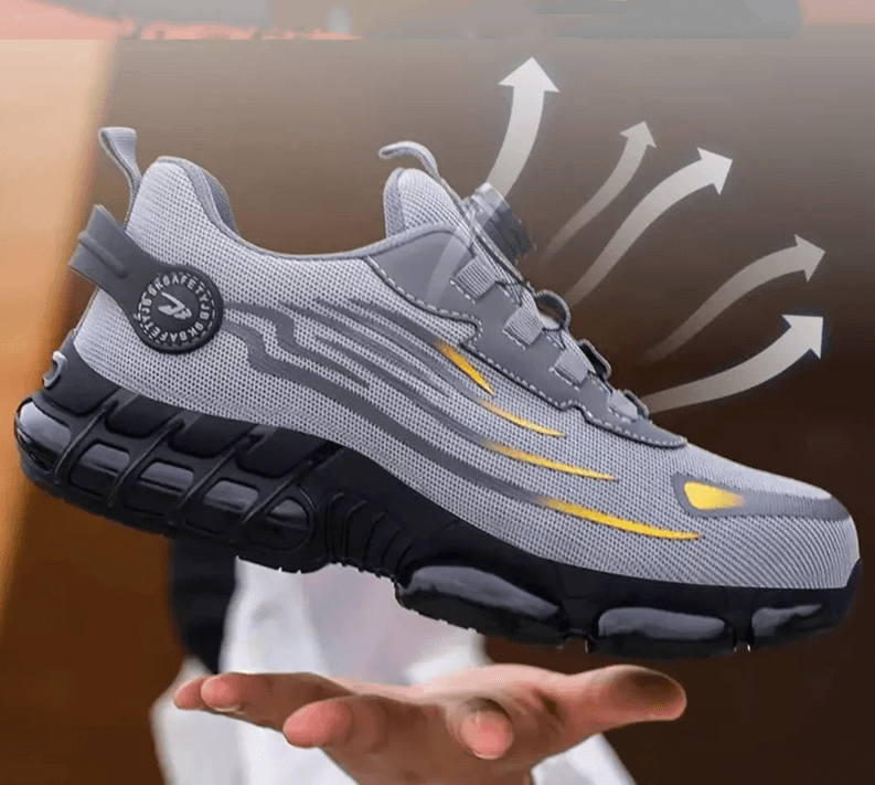 Men's Steel Toe Safety Sneakers | Lightweight Puncture Proof Work Shoes | Breathable Non-Slip Protective Trainers for Men