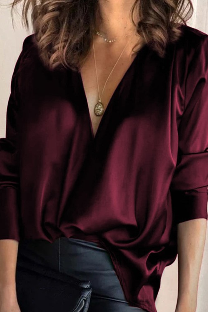 Casual V-Neck Women's Blouse