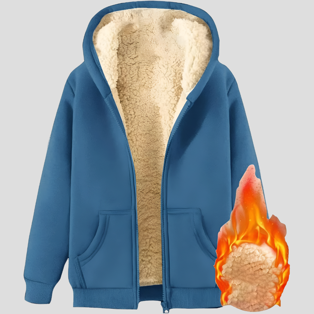 Warm, fleece-lined winter hoodie for men