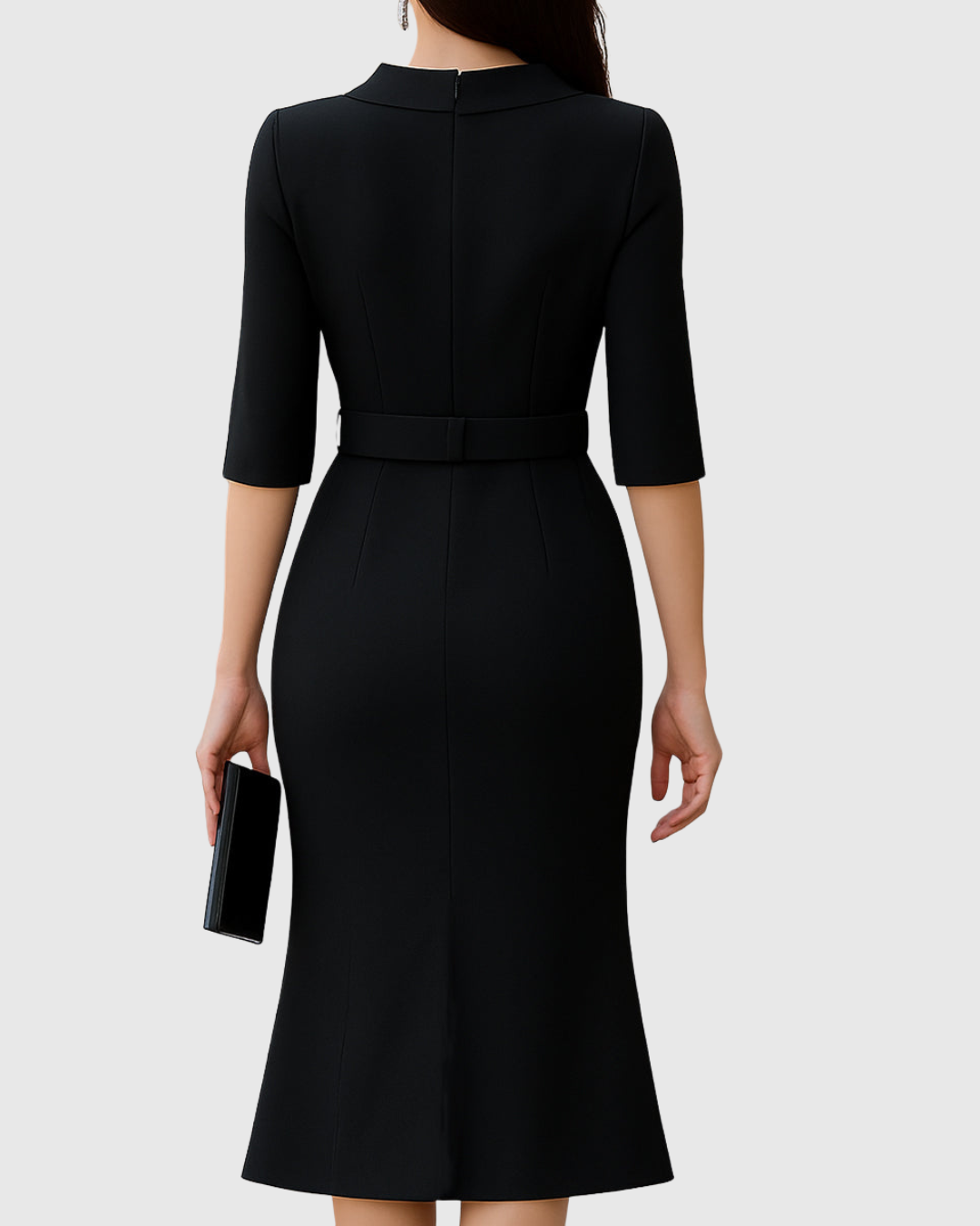 Vestido midi negro clásico