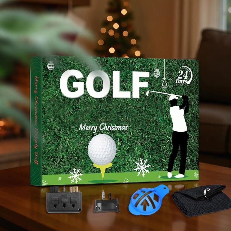 Set de regalo «Calendario de Adviento de golf» | Accesorios de golf para interior y caja de cuenta atrás navideña para golfistas y coleccionistas