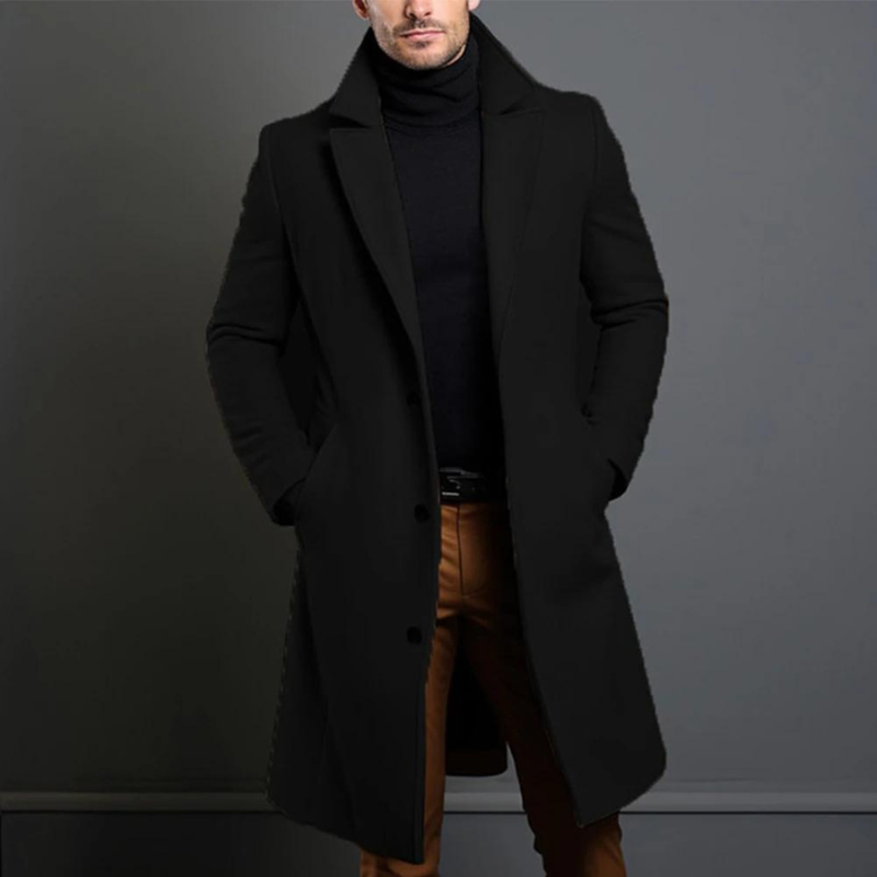 Men's Long Trench Coat | Slim Fit