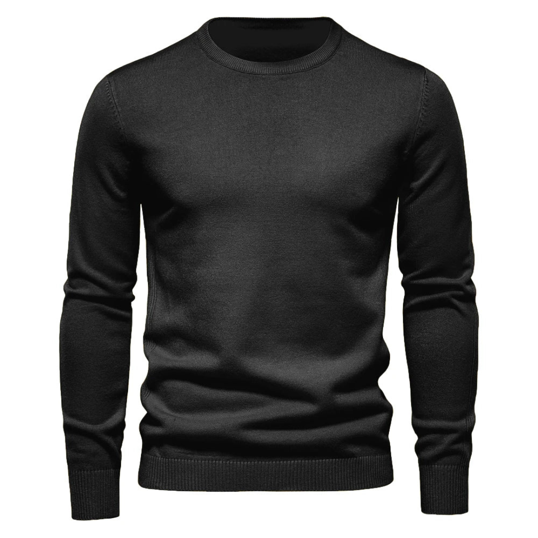 Klassisk herre-trøje med rund hals | Elegant slim fit