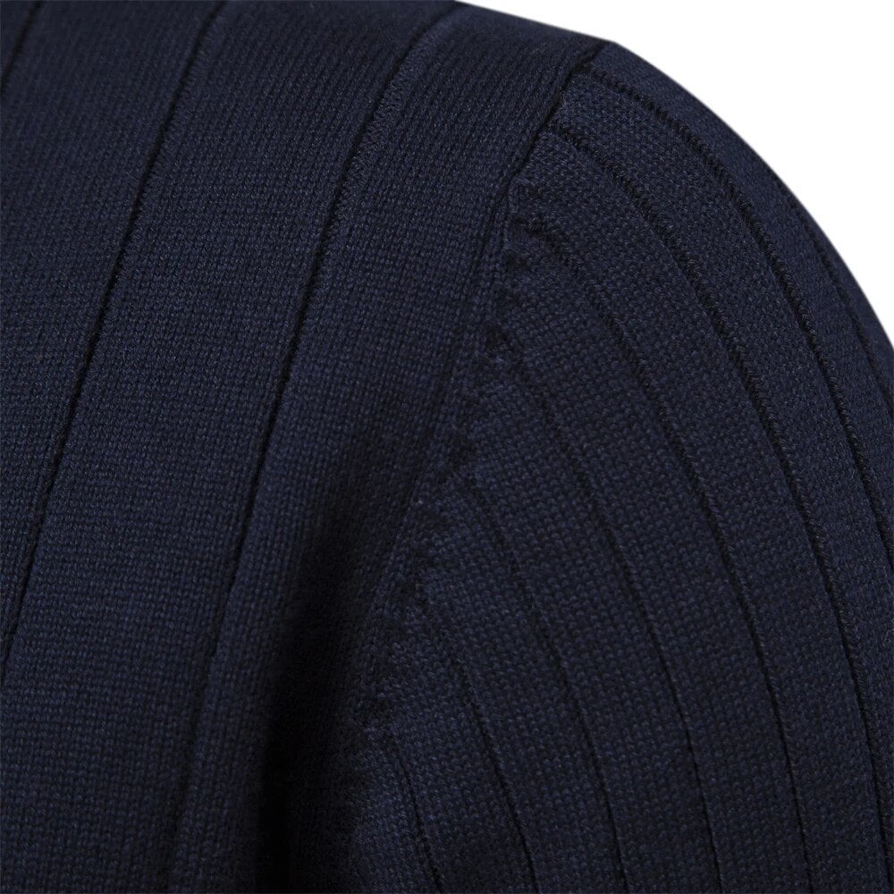 Half-Zip Ribbed Knit Sweater for Men - Image 8