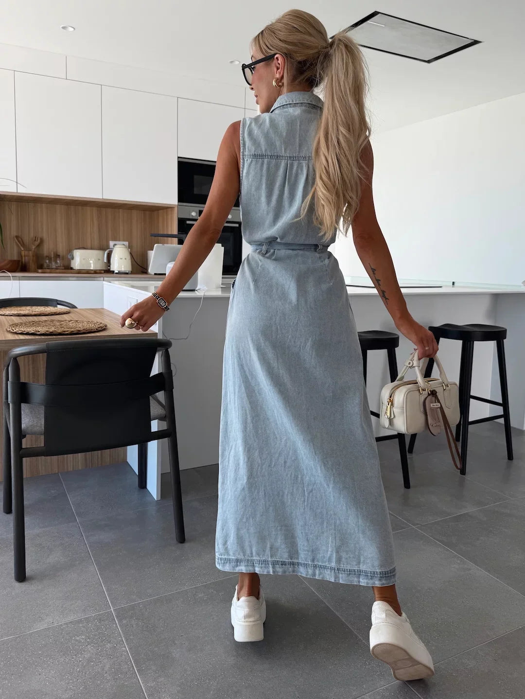Maxi-kjole i denim