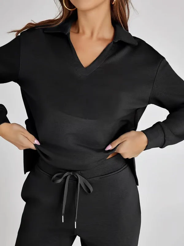 Two-Piece Collared Lounge Set | Soft Breathable