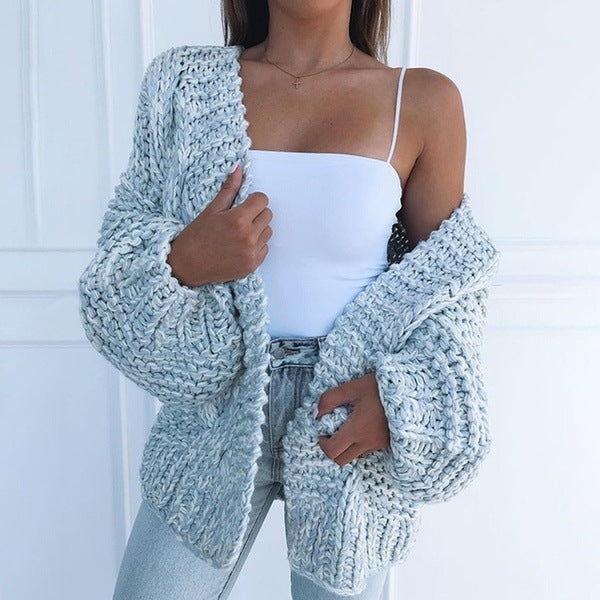 Women's Annahi Wool-Blend Cardigan - Κομψή πλεκτή ζακέτα για γυναίκες