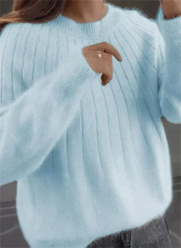 Ribbed Crew Neck Sweater for Women - Image 4