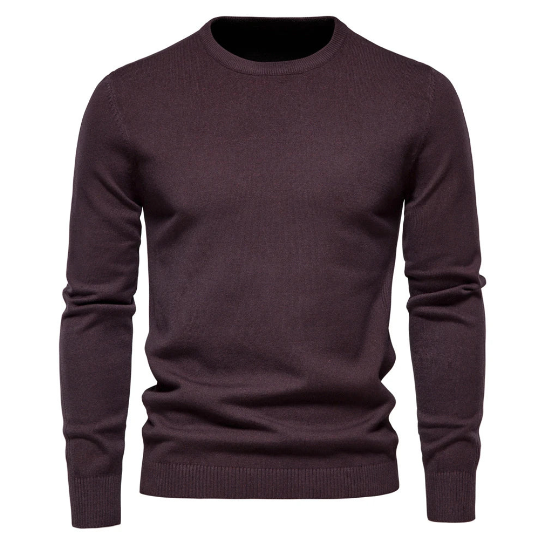 Klassisk herre-trøje med rund hals | Elegant slim fit