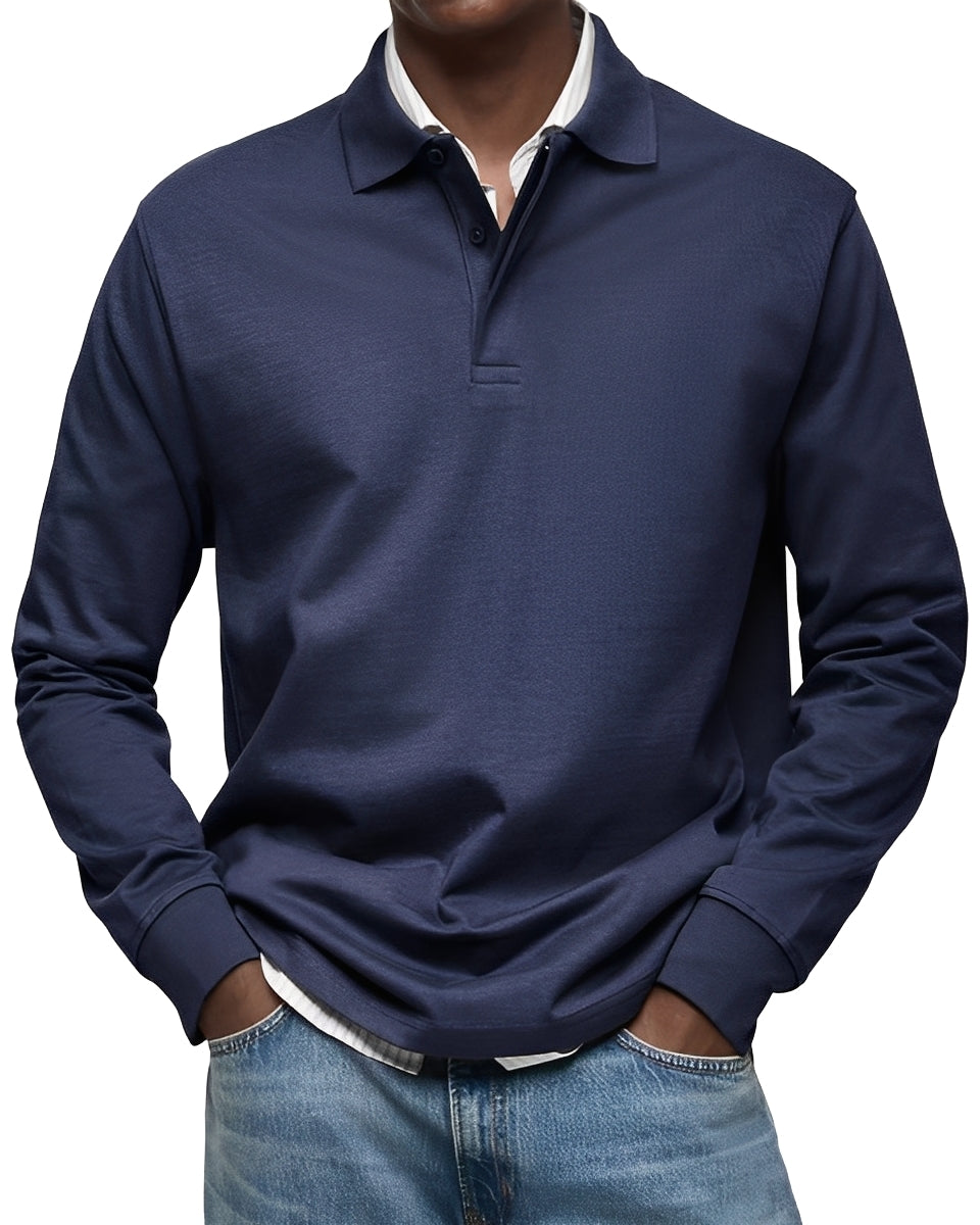 Polo Collar Pullover Sweater for Men - Image 2