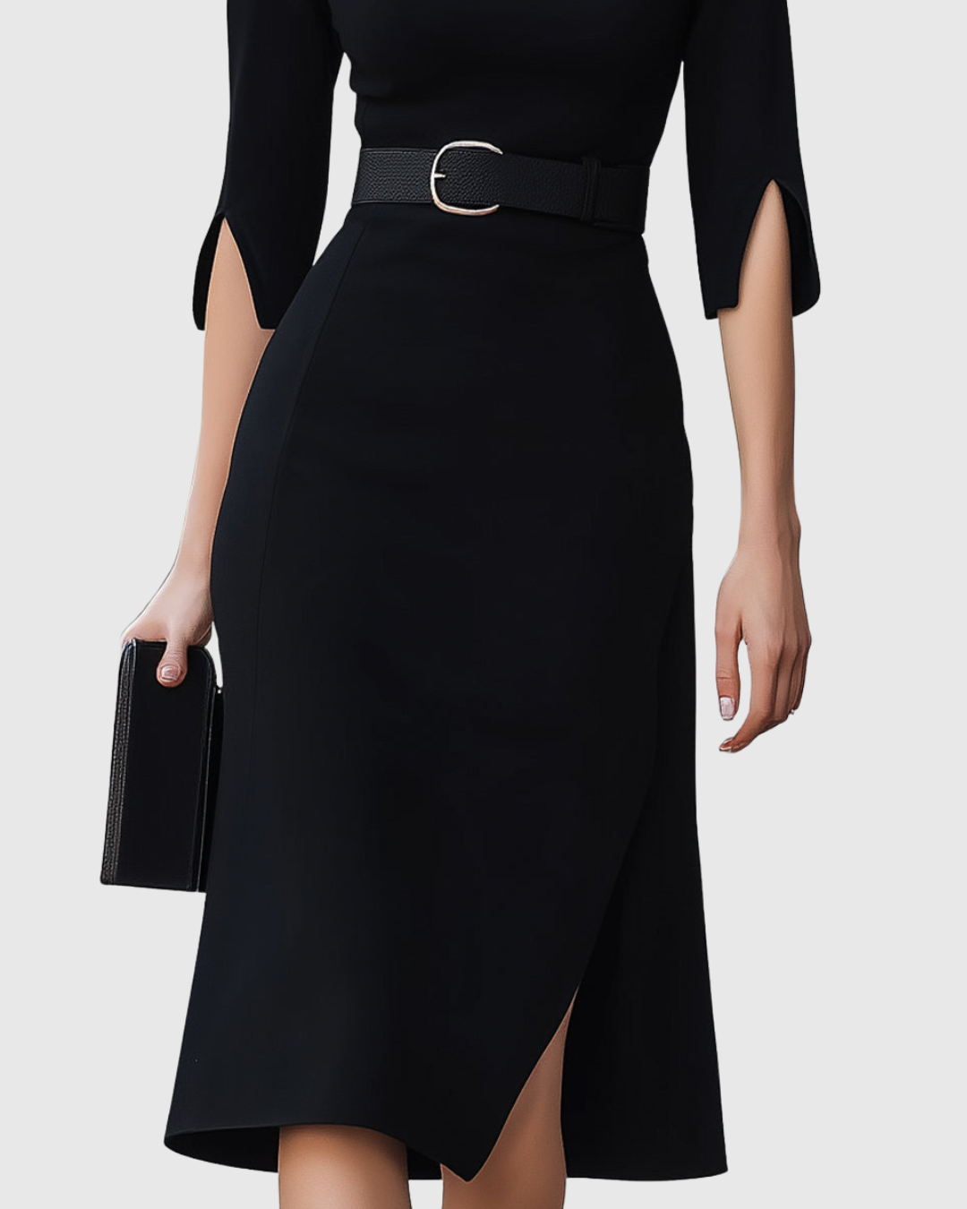 Vestido midi negro clásico