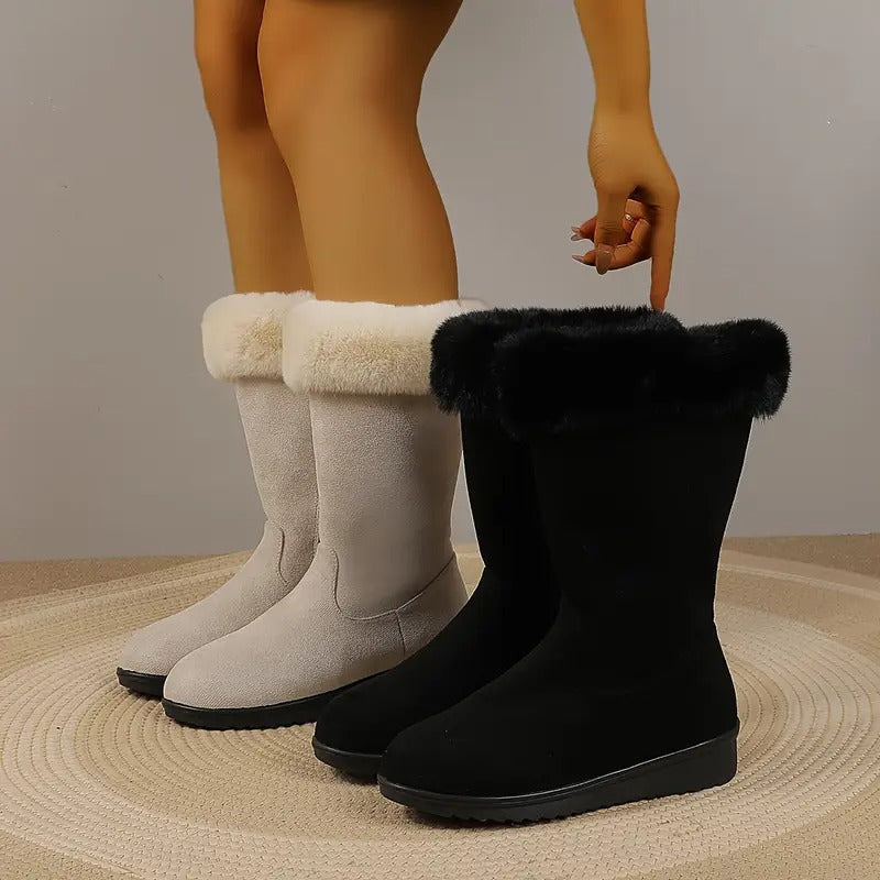 Botas ortopédicas de piel para mujer | Botines con soporte para el arco, ideales para caminar | Botas de invierno impermeables y ligeras con forro cálido
