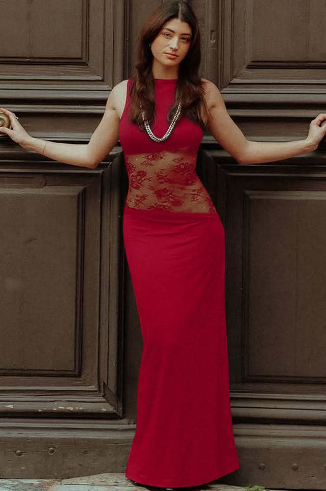 Women's Cocktail Sleeveless Lace Cutout Maxi Dress - product image 11