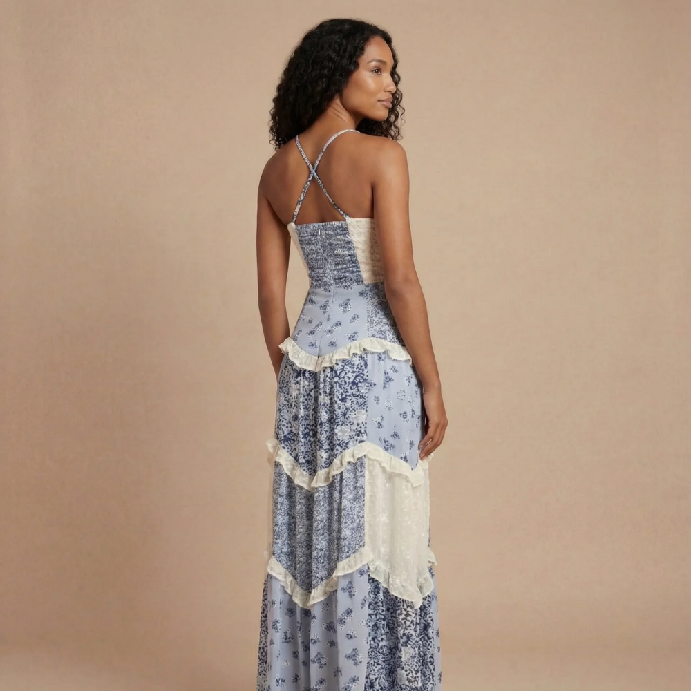 Women's Wedding Guest Floral V Neck Maxi Dress - product image 4