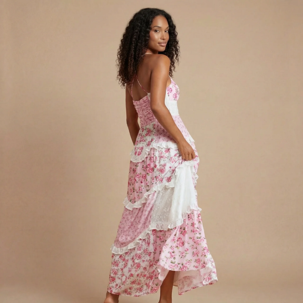 Women's Wedding Guest Floral V Neck Maxi Dress - product image 3