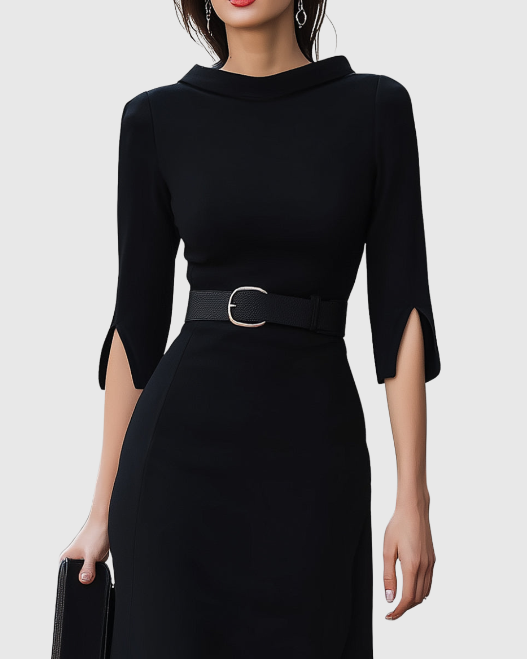 Vestido midi negro clásico
