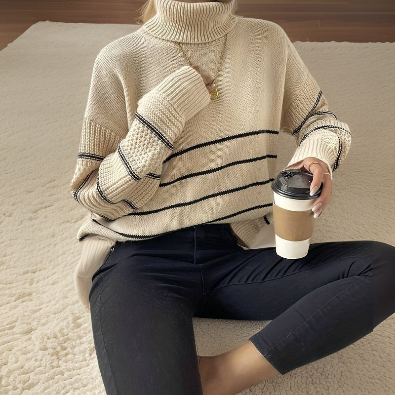 Varm rullekravesweater til kvinder