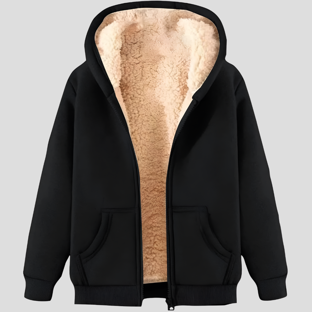 Warm, fleece-lined winter hoodie for men