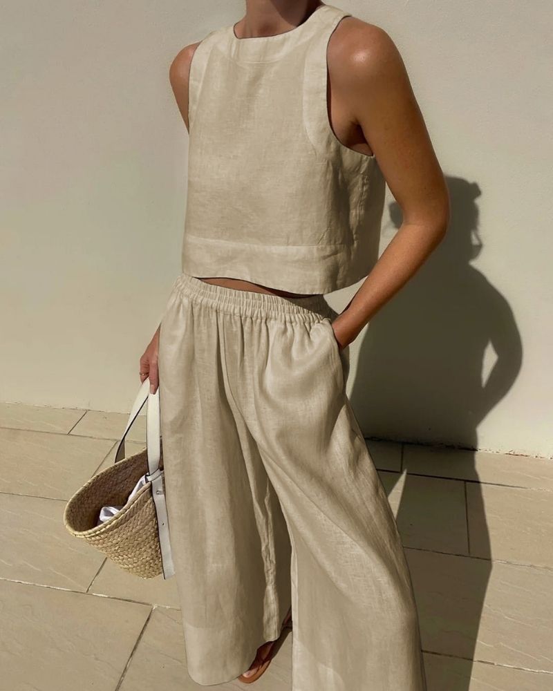 Women's Set - Elegant and Comfortable Linen Set with Slimming Cut
