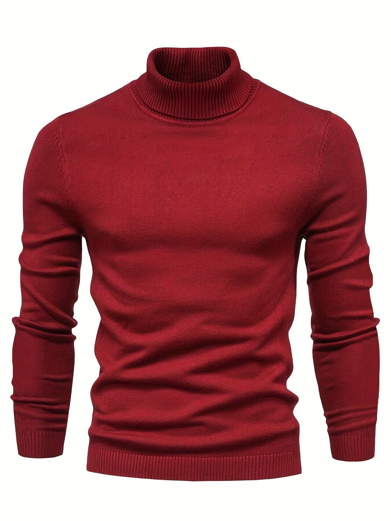 Herre-rullekravesweater | Ribkantet krave