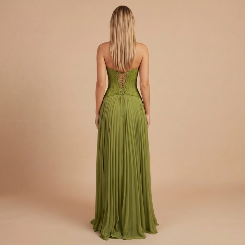 Women's Formal Sweetheart Pleated Maxi Dress - product image 3