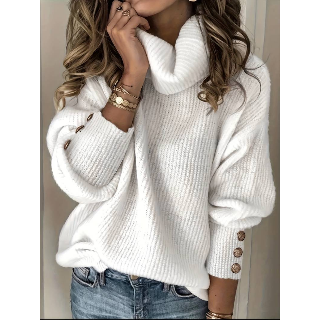 Pull oversize à col roulé pour femmes