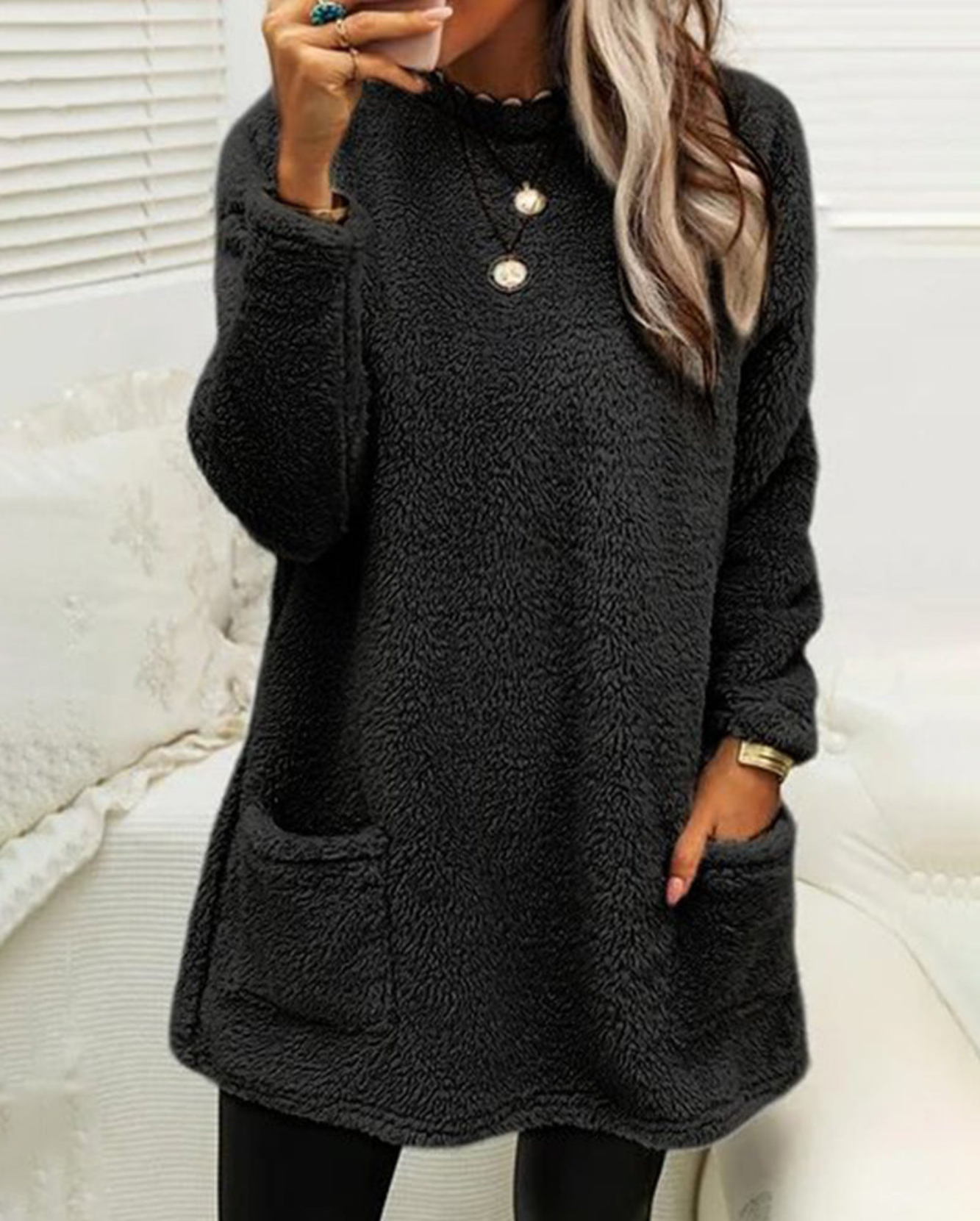 Varm lang sweater til kvinder