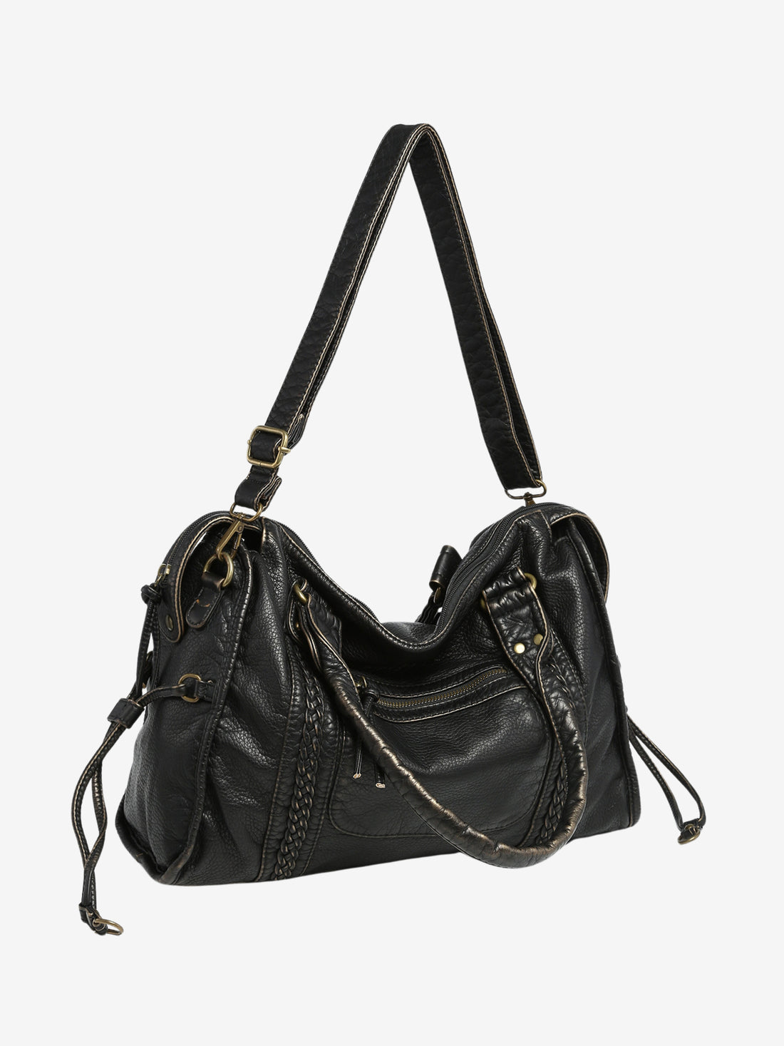 Bolso de hombro y bandolera de piel vegana | Compacto