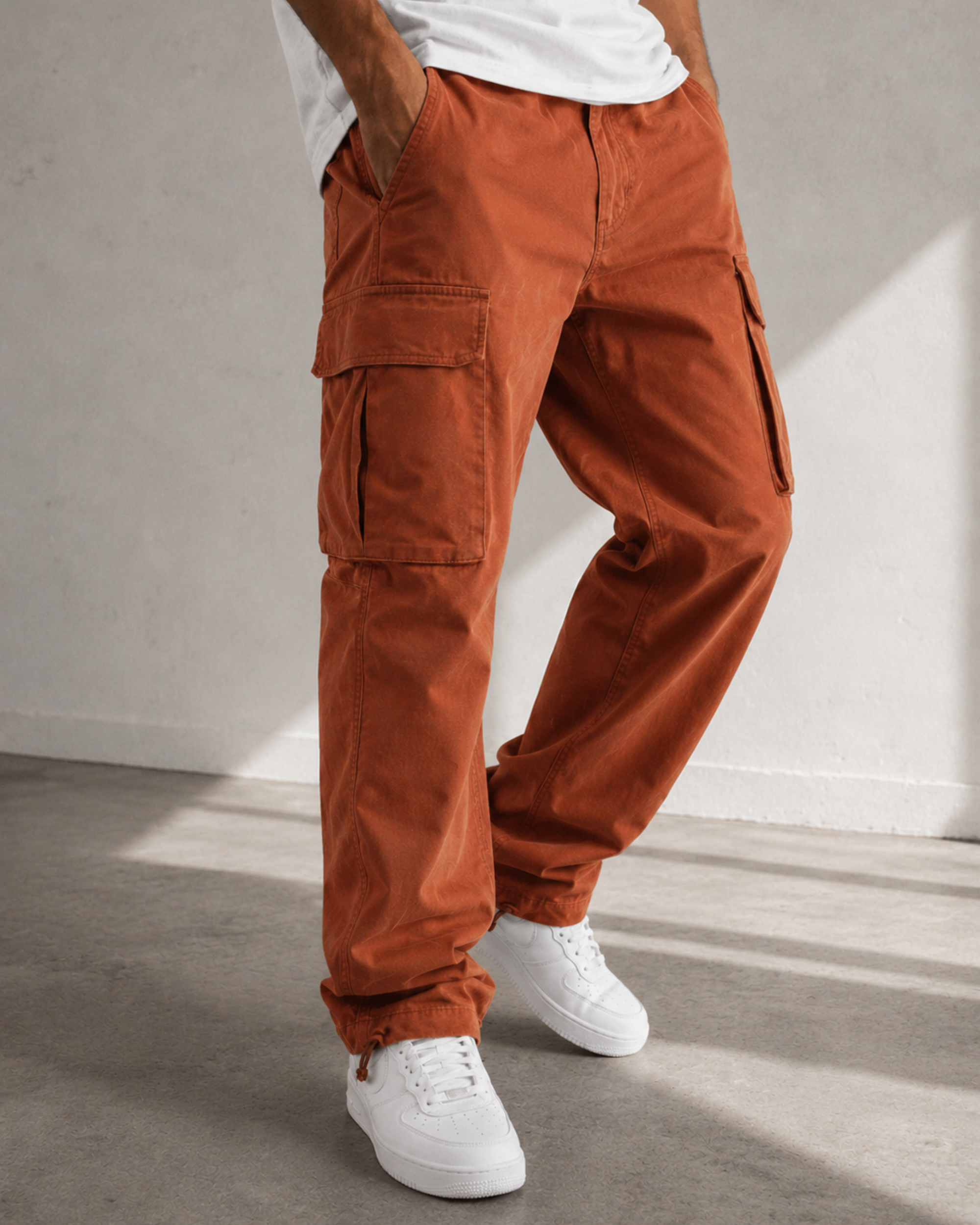 Pantalones cargo para hombre con bolsillos laterales | Pantalones de combate resistentes para actividades al aire libre, con cintura elástica y cordón ajustable