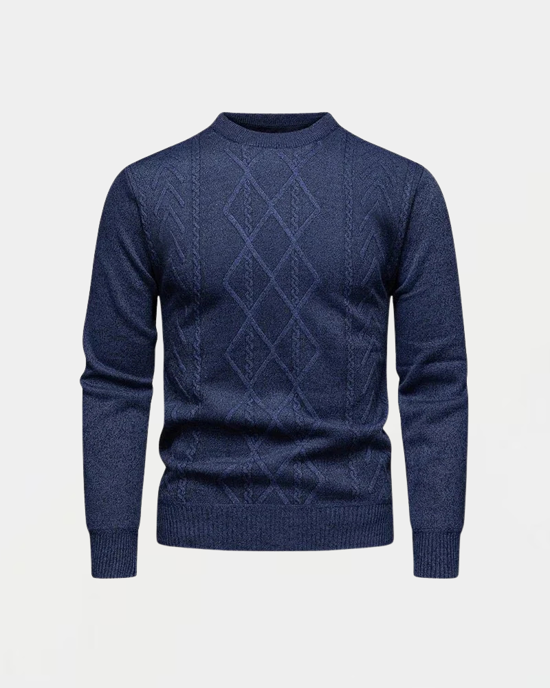 Jersey de punto para hombre con escote redondo y estampado de rombos