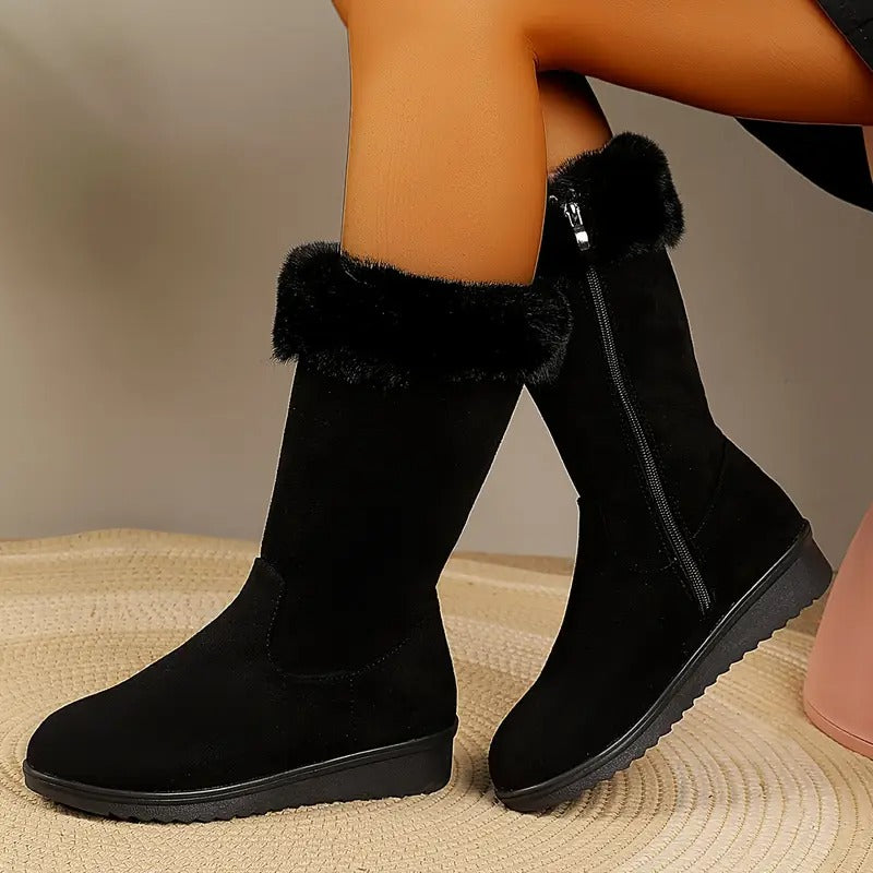 Botas ortopédicas de piel para mujer | Botines con soporte para el arco, ideales para caminar | Botas de invierno impermeables y ligeras con forro cálido