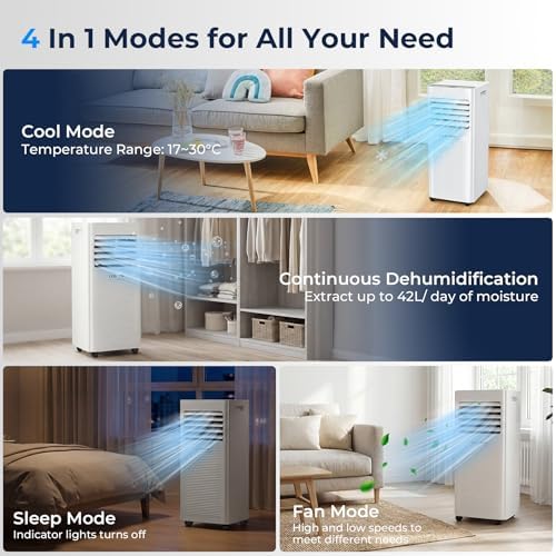 Aire acondicionado portátil 3 en 1 de 9000 BTU para el dormitorio