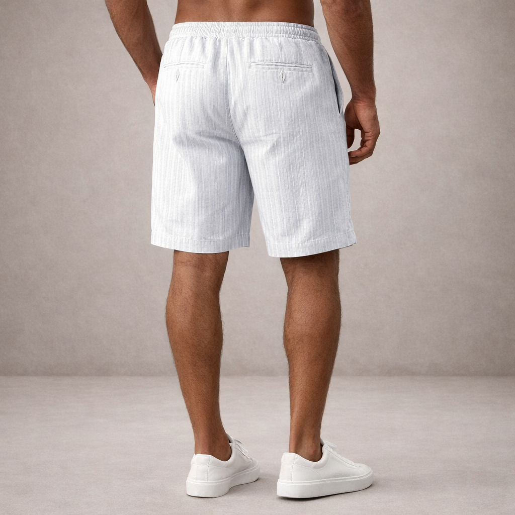 Pantalones cortos de lino para hombre | Pantalones cortos informales de verano, de corte regular y transpirables | Pantalones cortos ligeros de corte holgado para la playa y actividades al aire libre