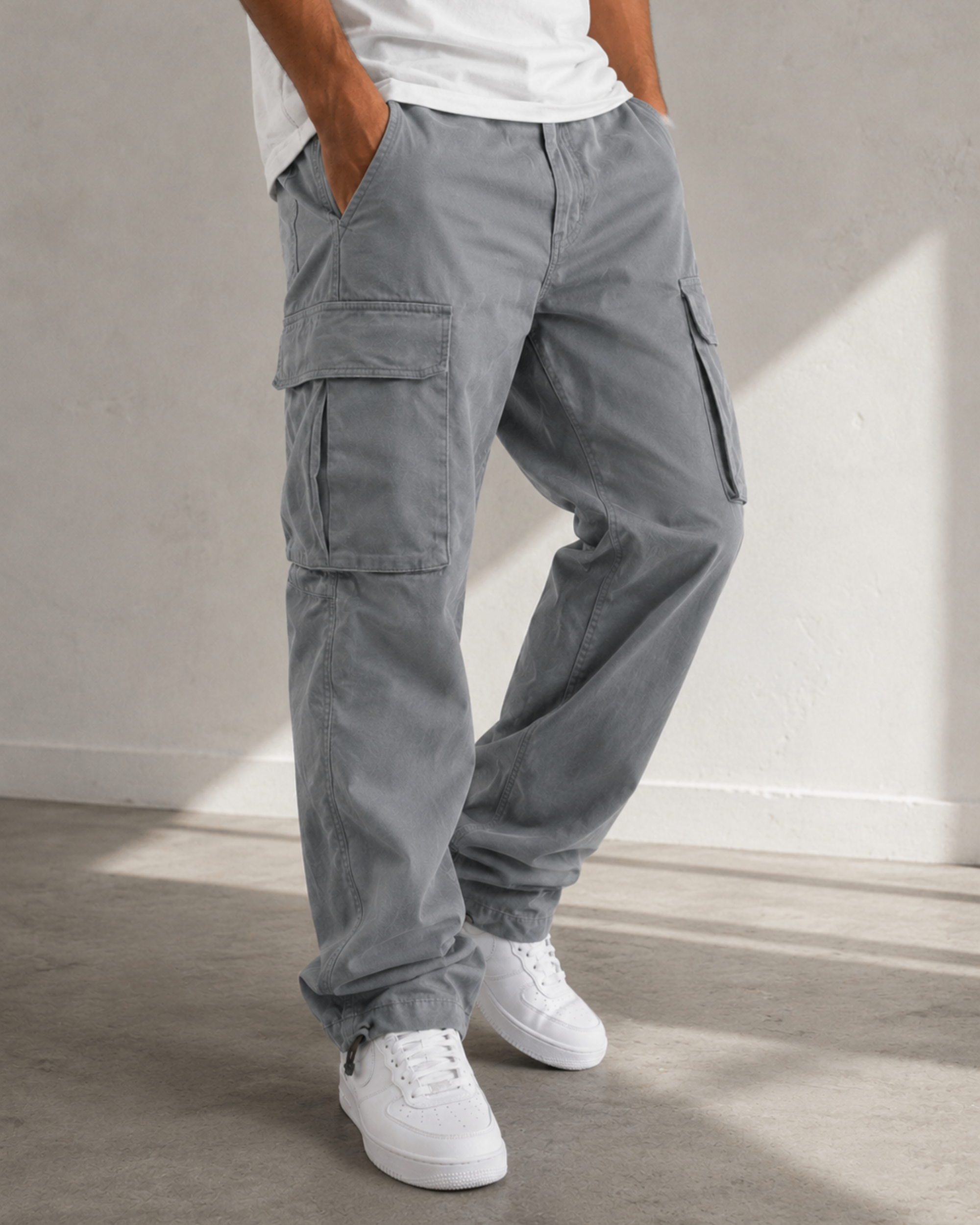 Pantalones cargo para hombre con bolsillos laterales | Pantalones de combate resistentes para actividades al aire libre, con cintura elástica y cordón ajustable