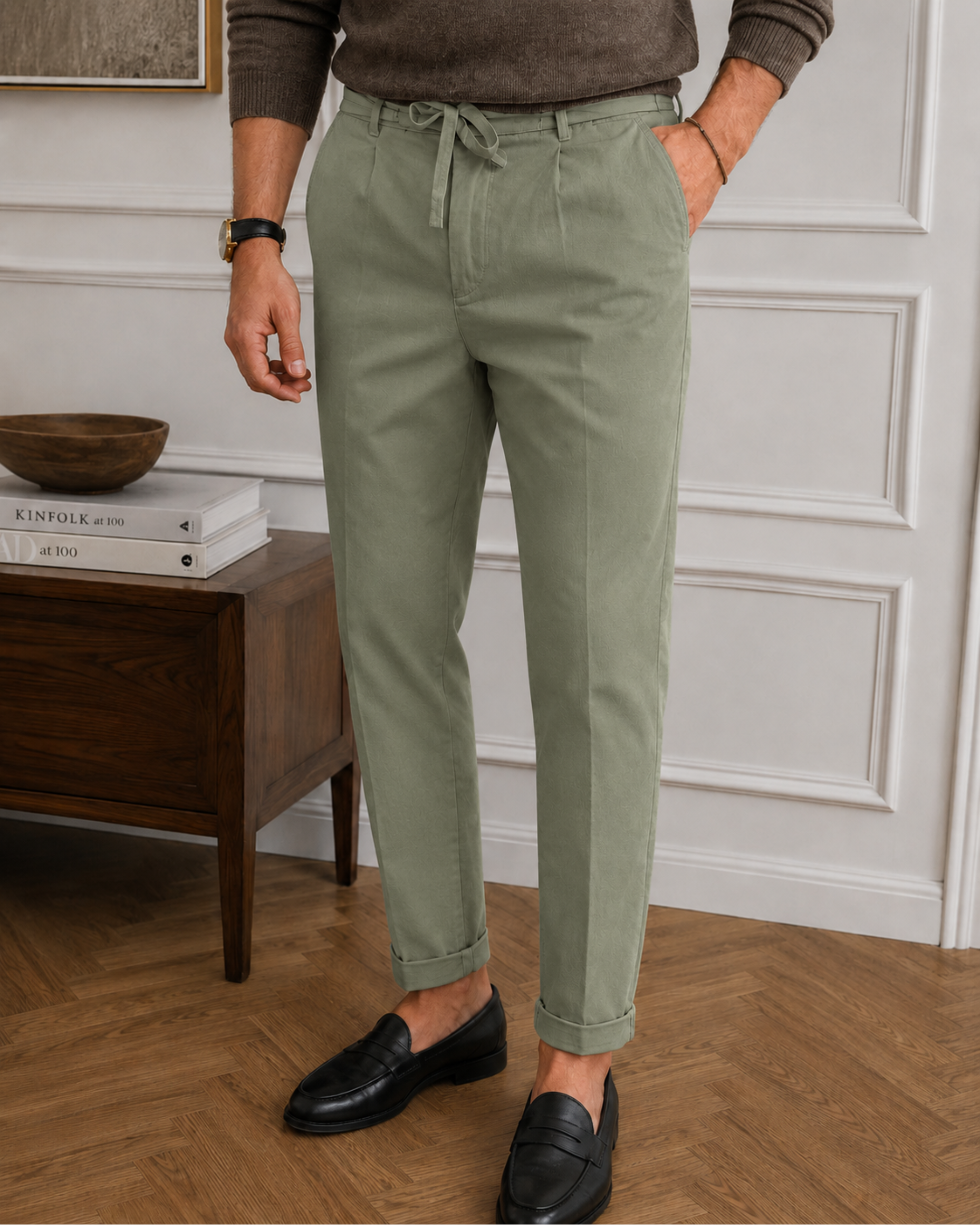 Pantalones ligeros de verano para hombre | Pantalones informales transpirables de corte holgado, con cintura elástica y cordón ajustable