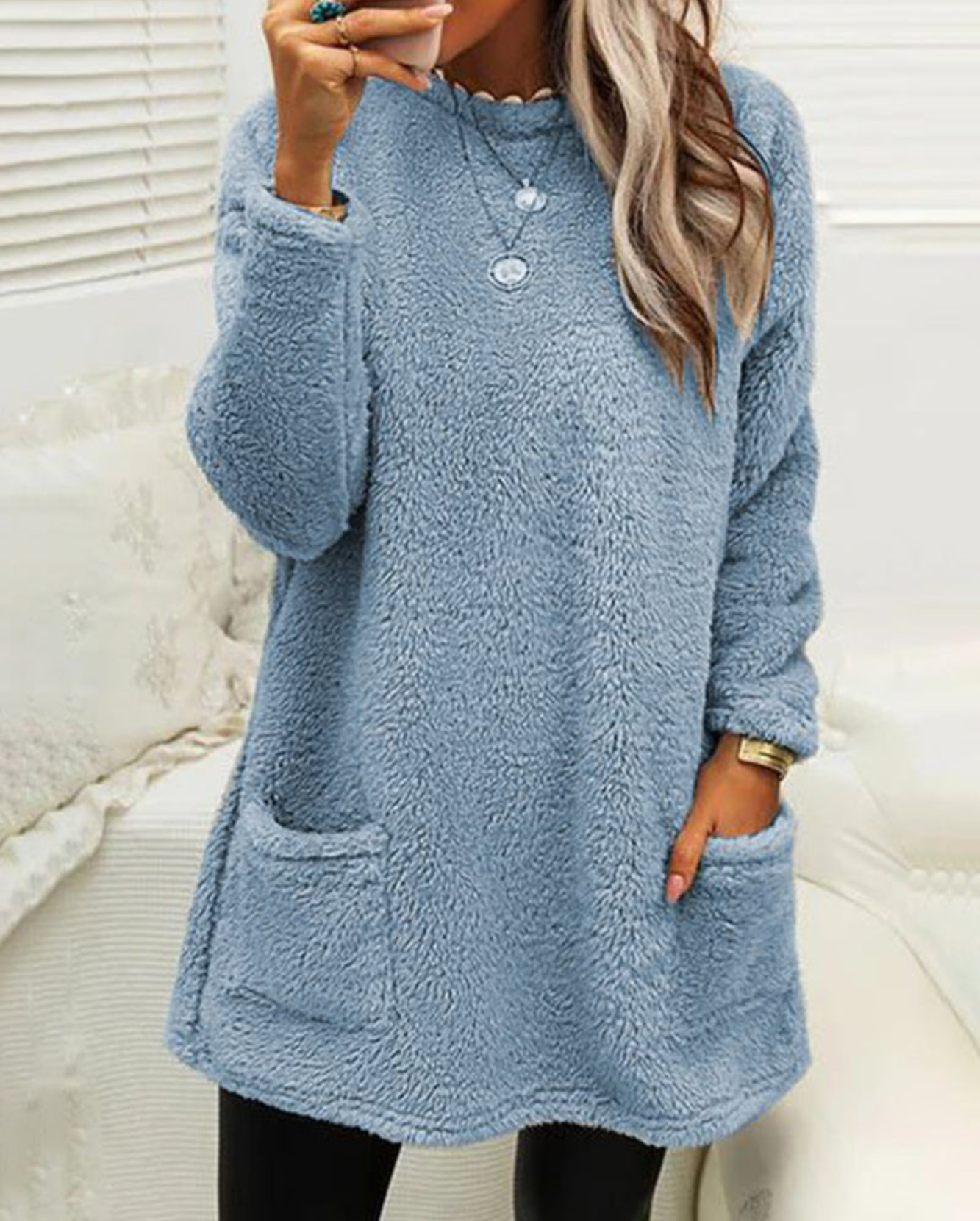 Varm lang sweater til kvinder