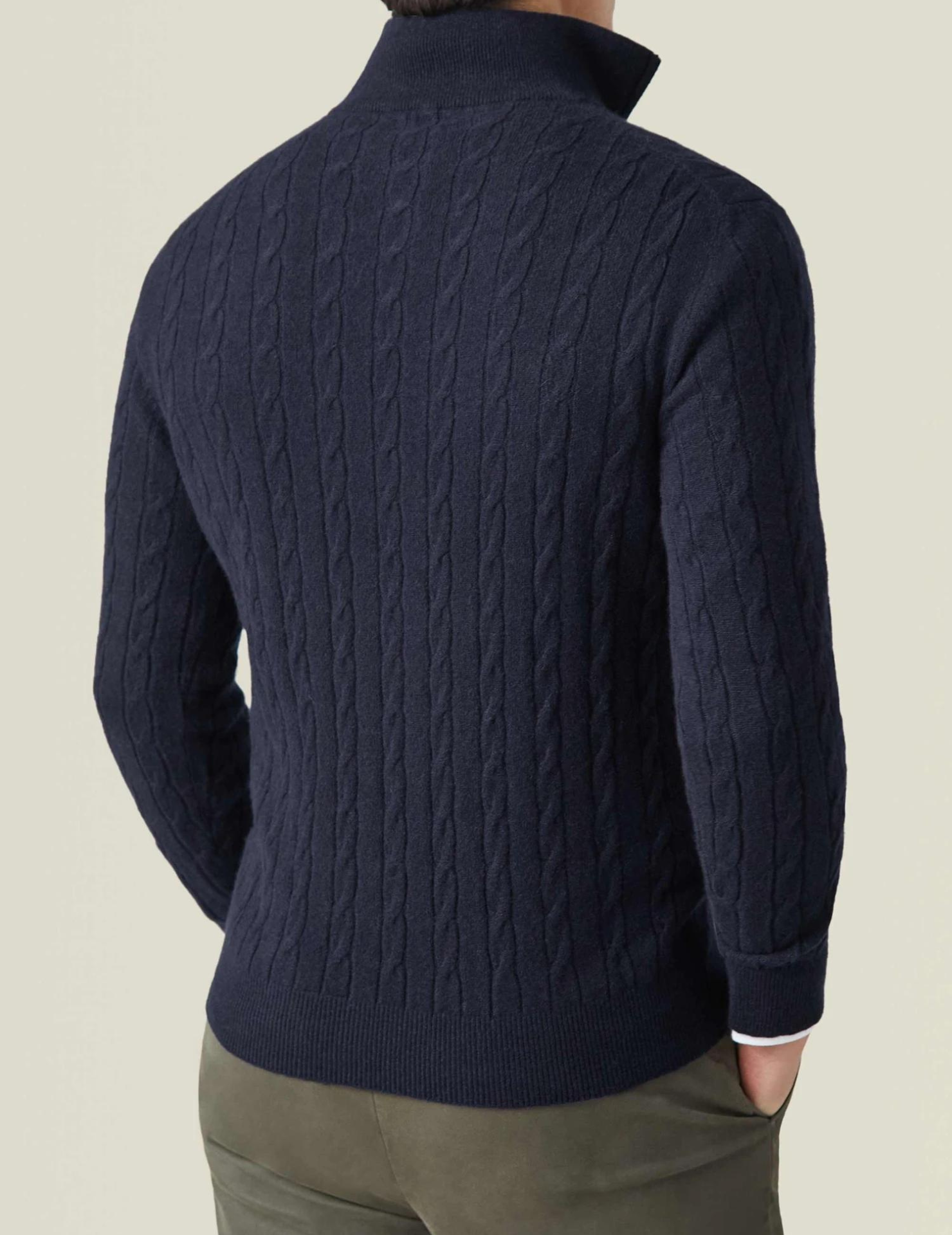 Pull à fermeture éclair en maille torsadée