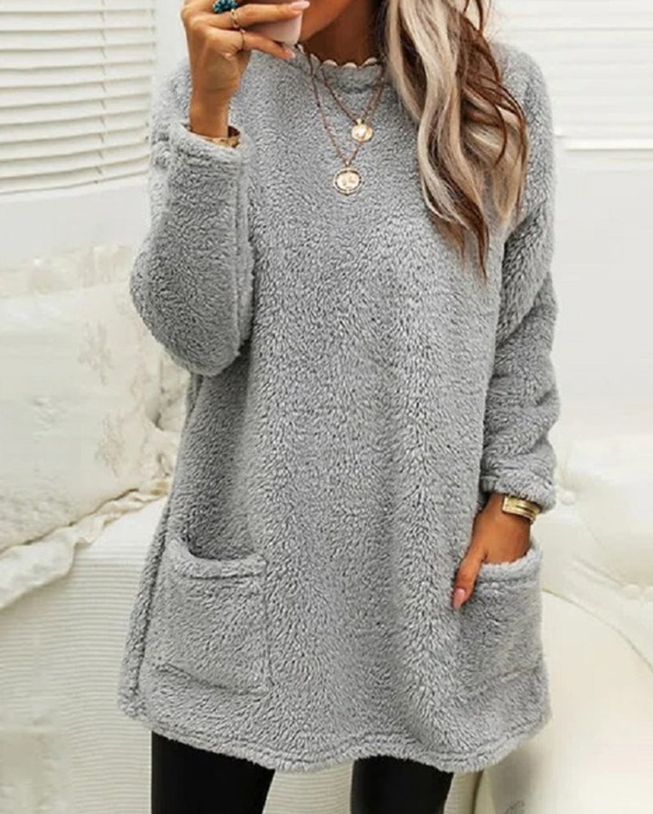 Varm lang sweater til kvinder