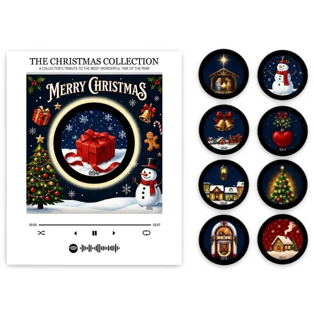 Christmas Music Box Refrigerator Magnet – Cozy Night Light with Replaceable Music Discs
