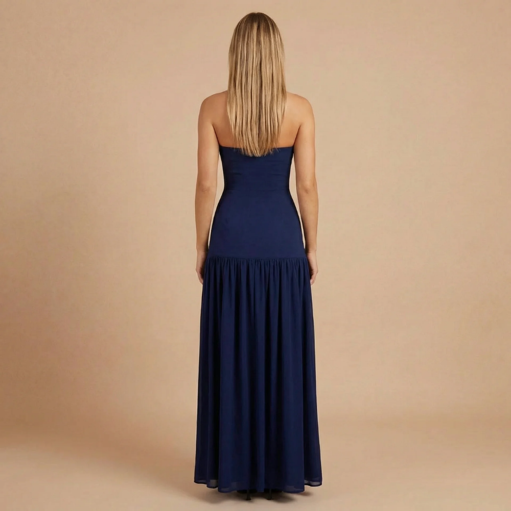 Women's Wedding Guest Strapless Maxi Dress With Split - product image 11