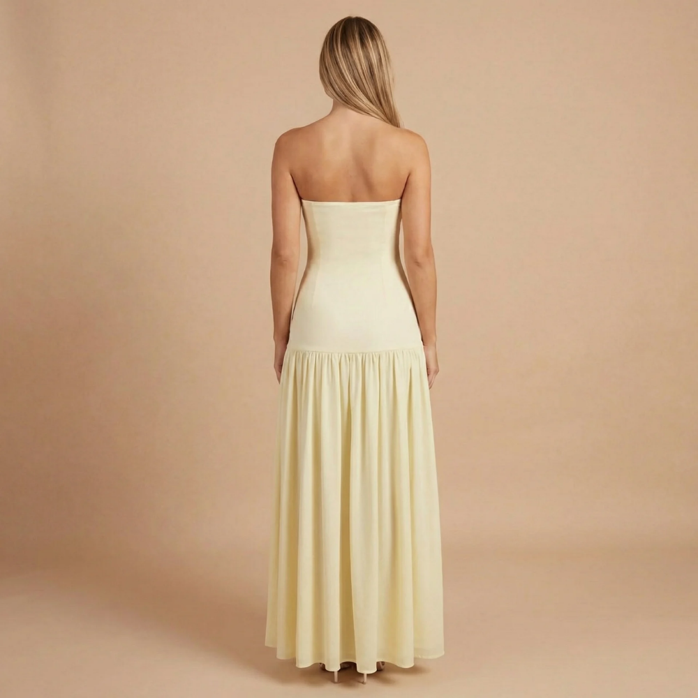 Women's Wedding Guest Strapless Maxi Dress With Split - product image 7