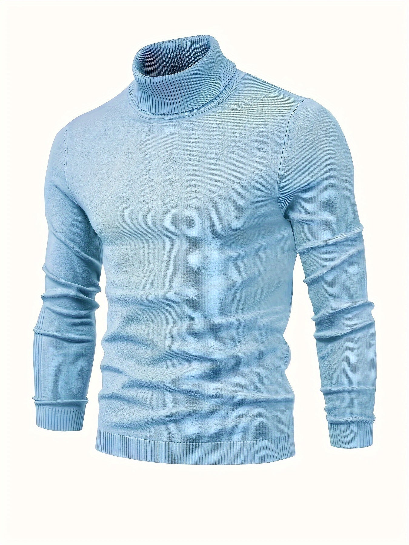Herre-rullekravesweater | Ribkantet krave