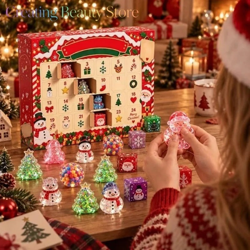 Calendrier de l'Avent « Squishy » de Noël 2026 – Coffret cadeau de 24 jouets « Squishy » en forme de mochi