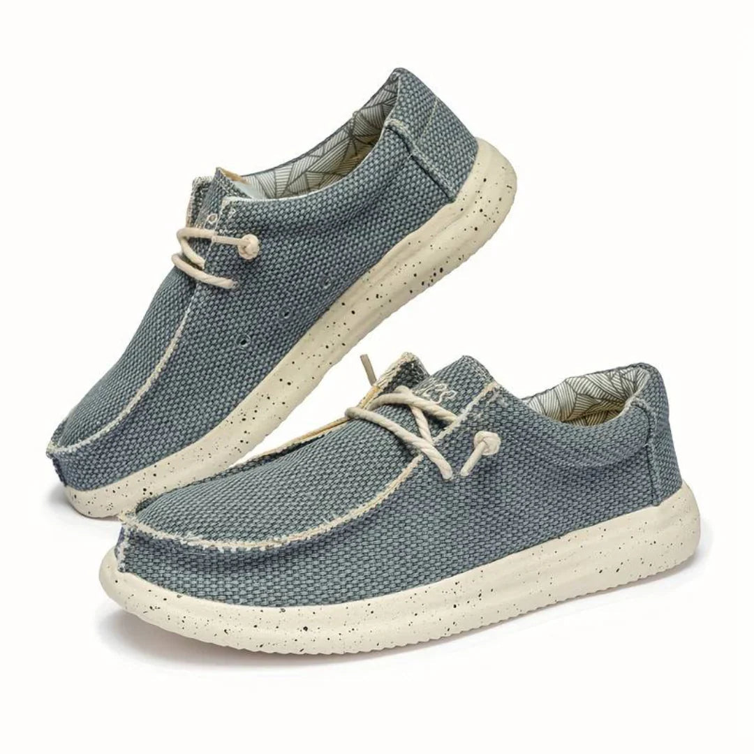 Men's Lightweight Canvas Shoes | Breathable Casual Lace-up Sneakers for Walking and Everyday Wear | Comfortable Low-cut Flat Shoes