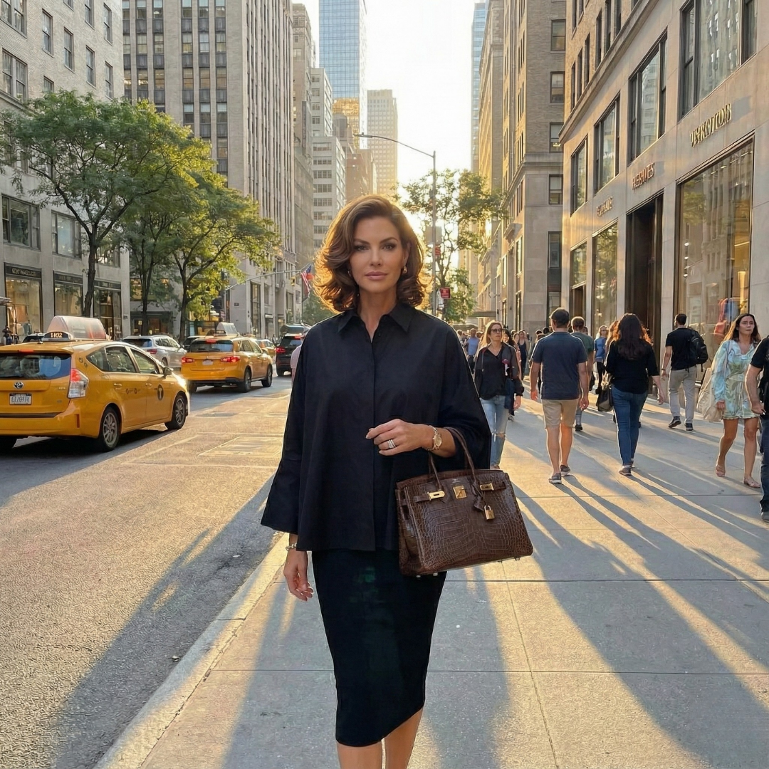 Camisa oversize de mujer con botones, mezcla de algodón