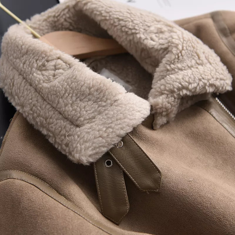 Shearling Aviator Jacket for Women - Image 4