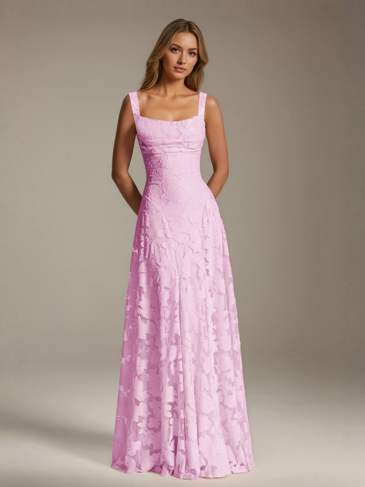 Alyssa Floral Lace Bridesmaid Dress – Elegant A-Line Design for Special Occasions 15